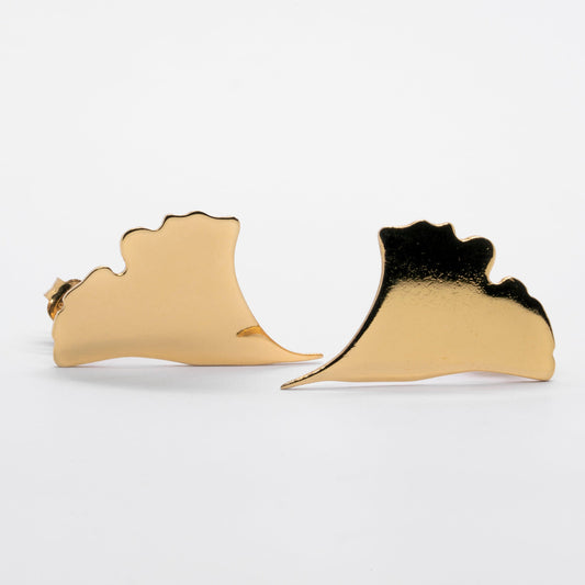 Number Two ginkgo earrings