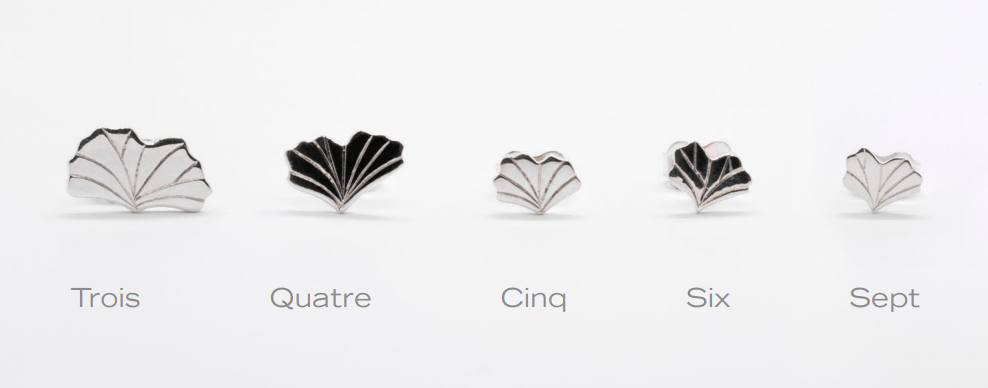 Boucles d’oreilles gingko mini Numéro Trois à Cinq
