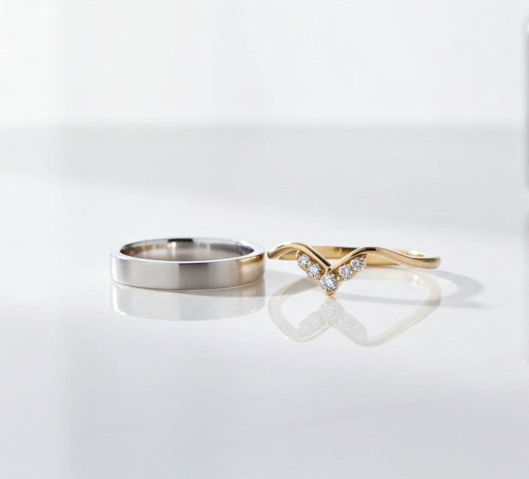 or blanc 14k et or jaune 14k et diamants canadiens