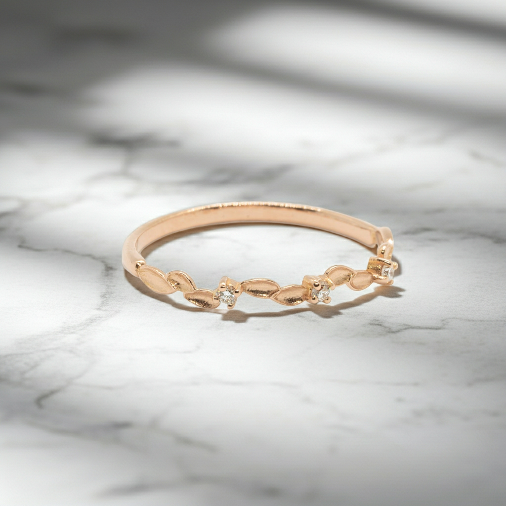 Bague Ariane or 18K saphirs bleus design floral