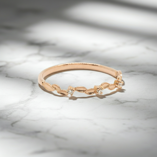 Bague Ariane or 18K saphirs bleus design floral