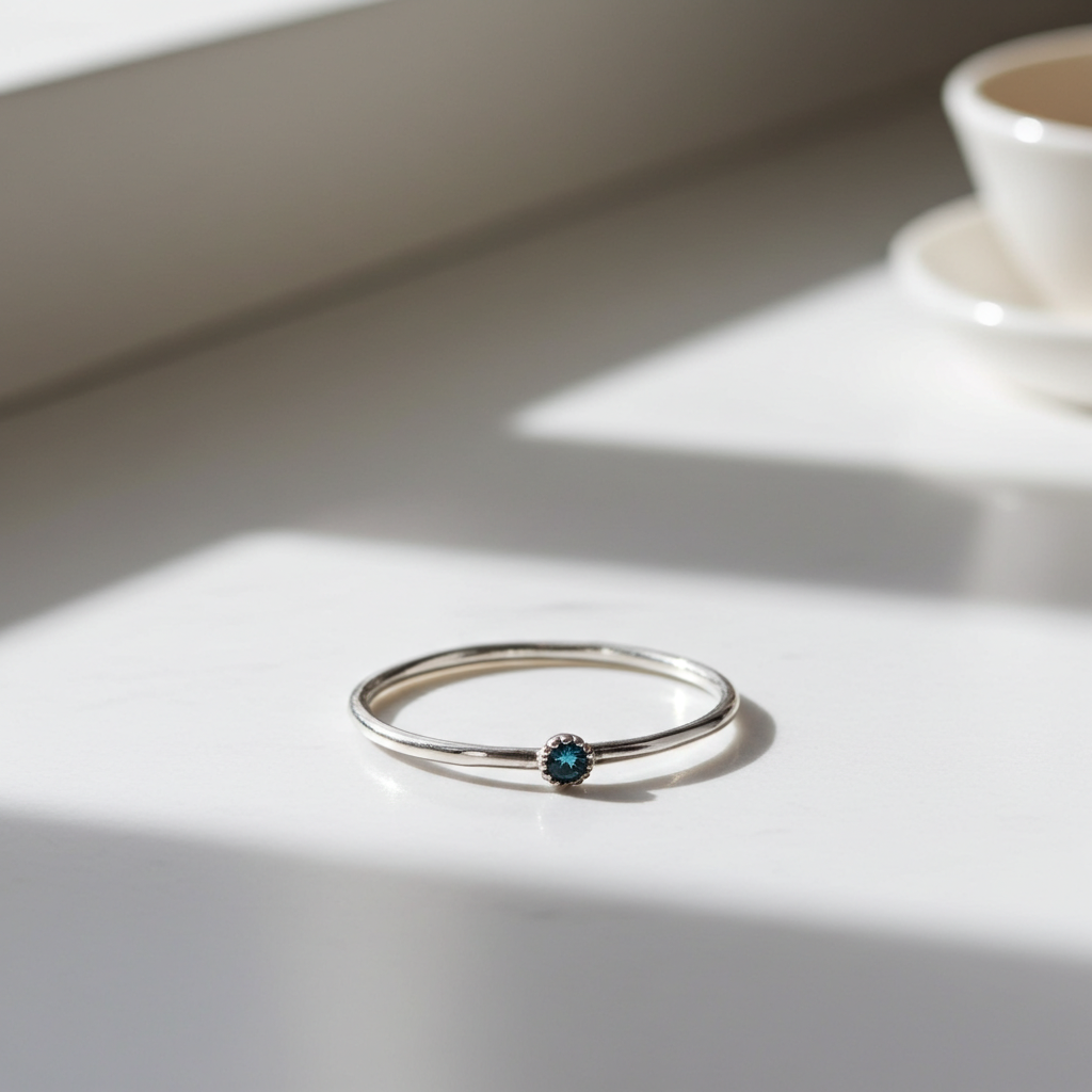 Bague Manon saphir taille brillant argent 925 