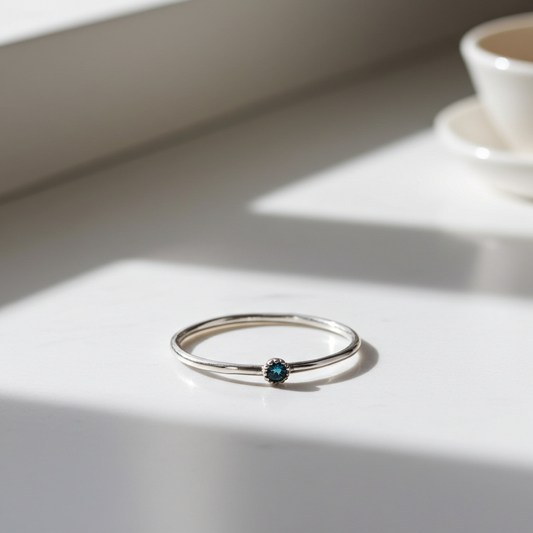 Bague Manon saphir taille brillant argent 925 