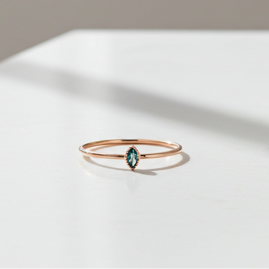 Bague Manon marquise or 18K saphir teal australien