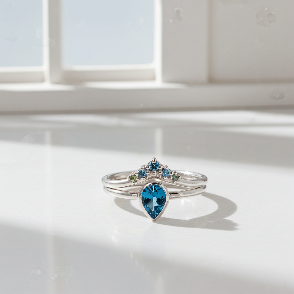 Bague Gwen 5 pierres empilée design raffiné