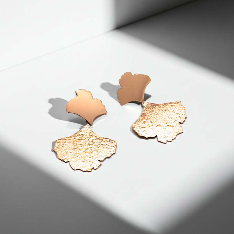 Boucles d'oreilles modulables en argent plaquées or rose