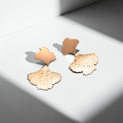 Boucles d'oreilles modulables en argent plaquées or rose