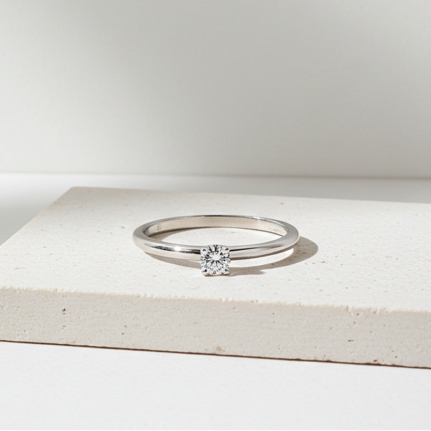 Solitaire or blanc 18K diamant canadien personnalisable