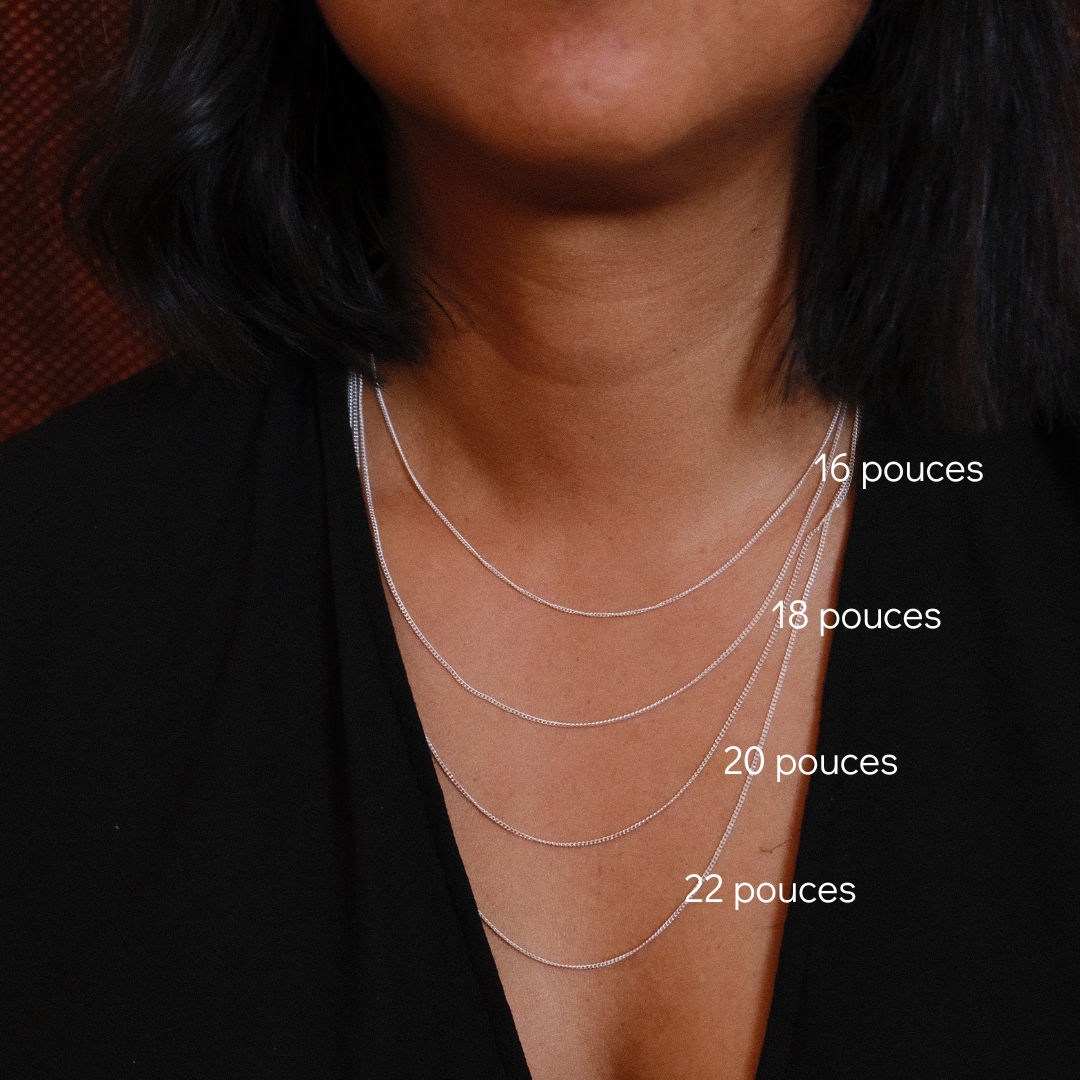 différentes tailles de chaines argent 925