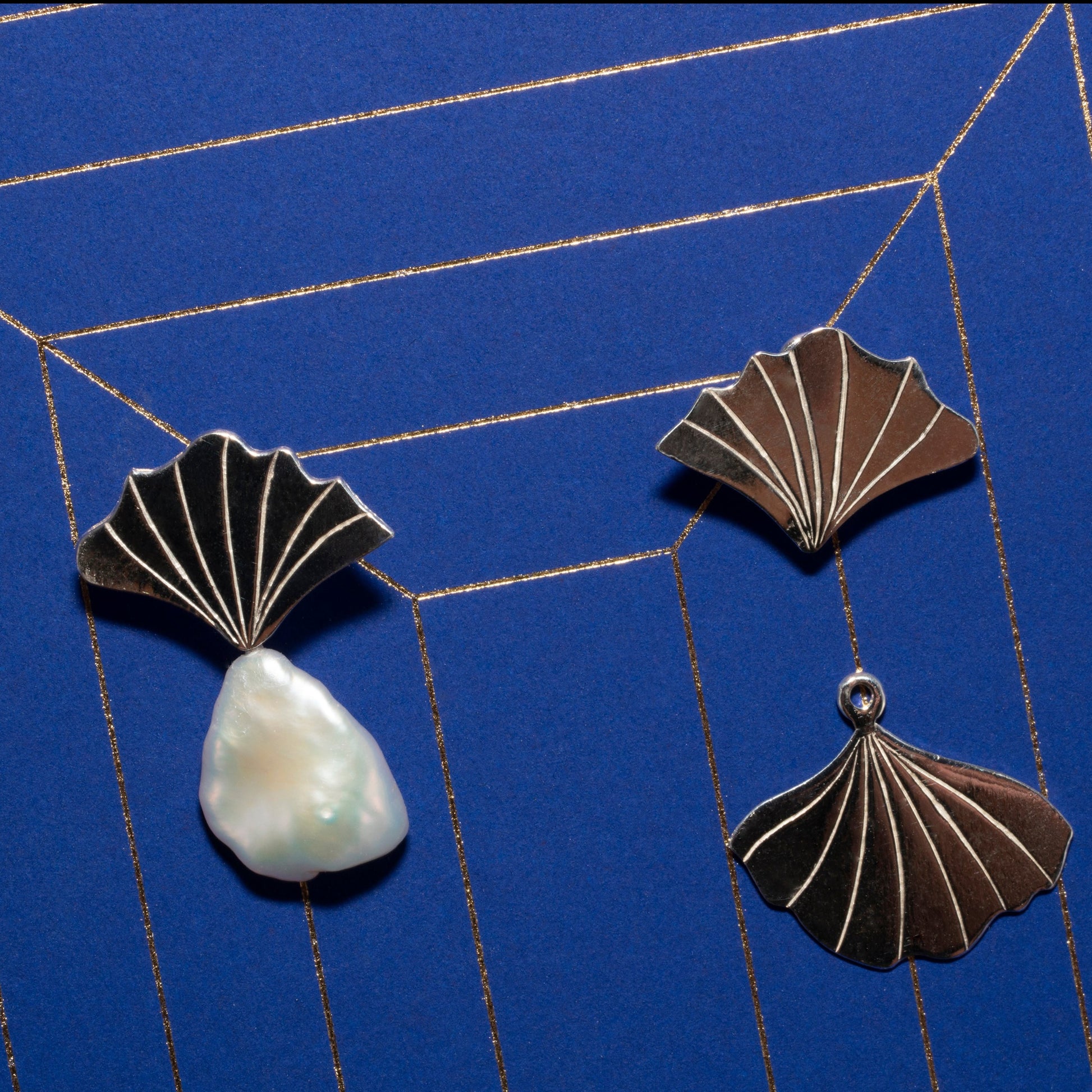 Boucles d'oreilles transformables 3 options difféerentes en argent 925 et perles naturelles