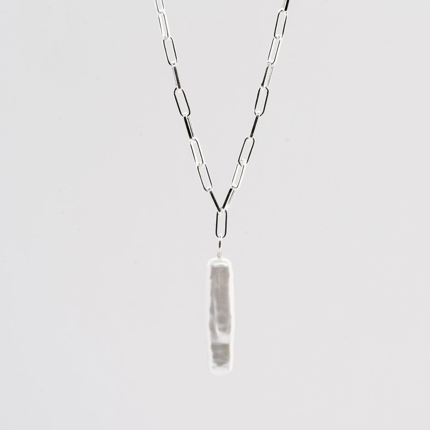 Collier Numéro Deux perles keshis allongées argent 925