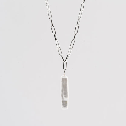 Collier Numéro Deux perles keshis allongées argent 925